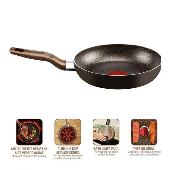 Frigideira 20cm 900ml Rochedo Expert Chocolate